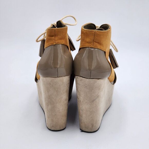 Divided by H&M Cutout Lace Up Platform Wedges Size 8 - Picture 6 of 10
